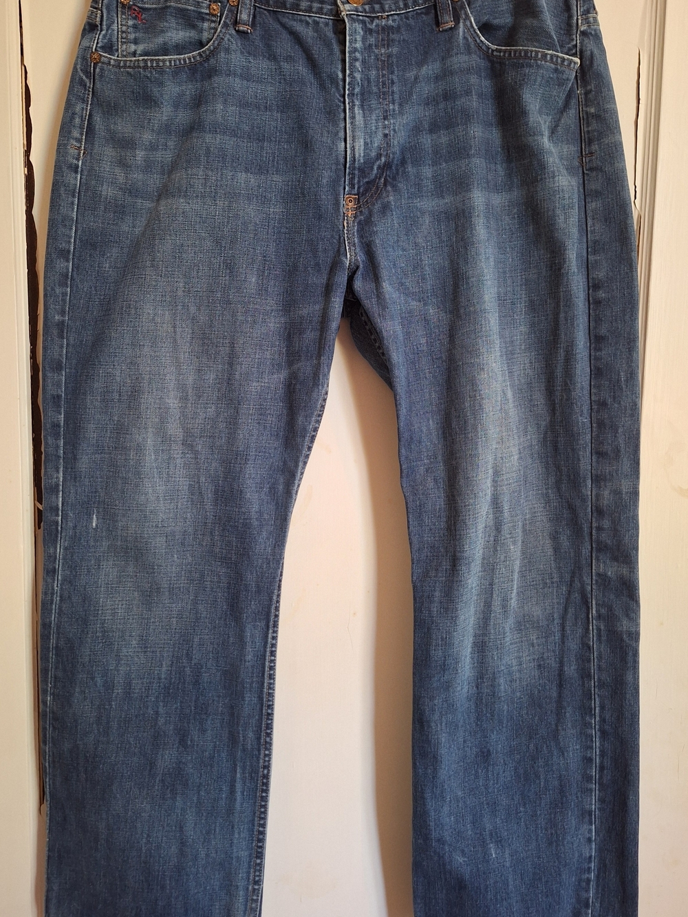 VTG Polo Ralph Lauren Jeans Mens 36X32 Blue Denim Pants Vintage 67 Baggy Y2K 00s